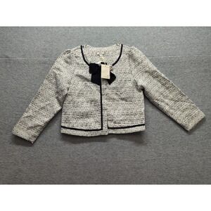 Livly‎ Girls Jacket 6-7Y Black Open Front Long Sleeve Bow Detail Comfort Outdoor